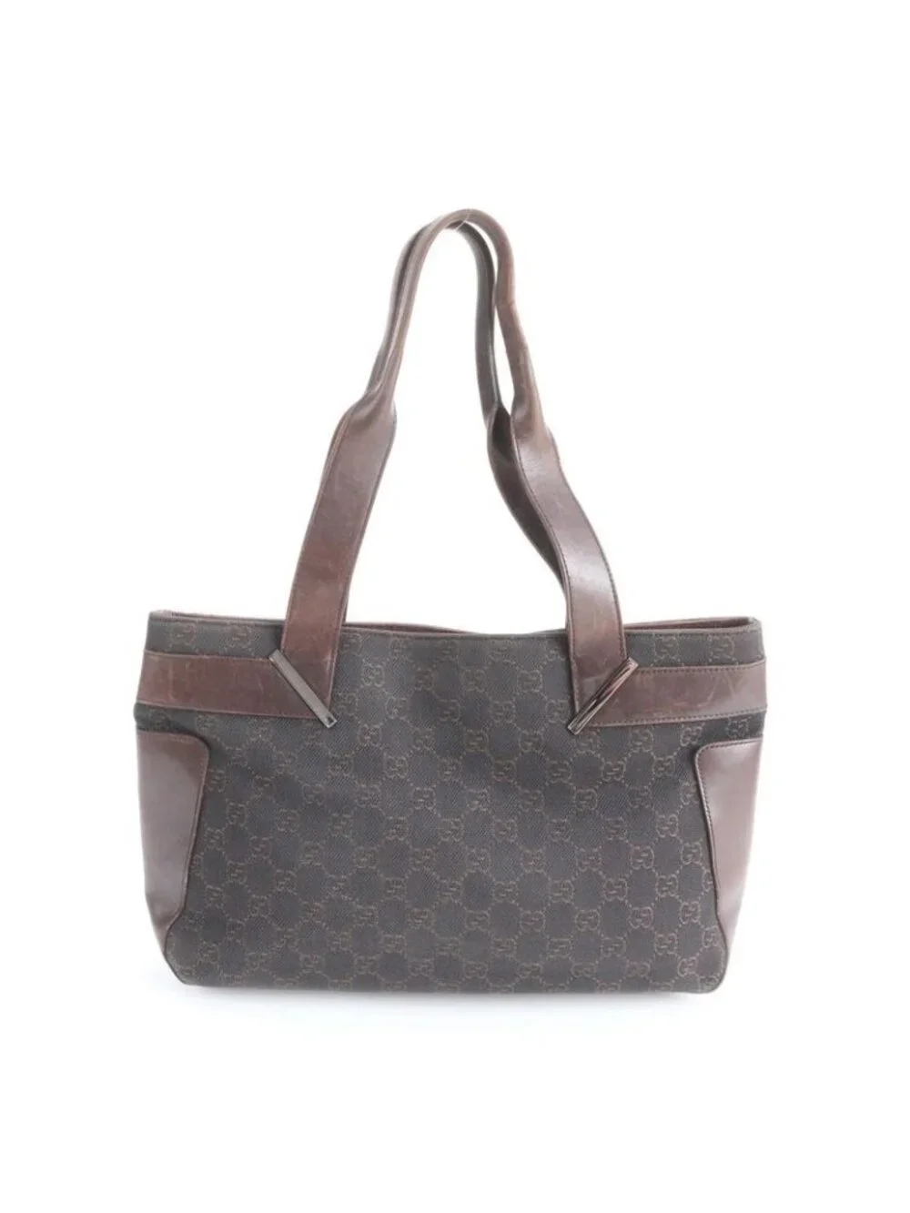 ★SOLD★ Gucci GG Canvas Leather Tote Shoulder Brown - Picture 3 of 9